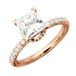 Unique Princess Cut Diamond Engagement Ring F/VS Diamonds 2 Carat 14K White Gold -Fashion Accessories Shop 018120 ro