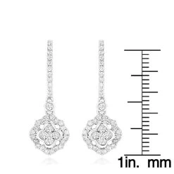 1 Carat 14K White Gold Diamond Drop Earrings For Women By Luxurman -Fashion Accessories Shop 1 carat 14k gold diamond drop earrings for women by luxurman rulerwh