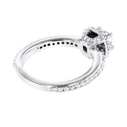 1 Carat Cushion Cut Diamond Engagement Ring 14K White Gold Halo Design -Fashion Accessories Shop 1 carat cushion cut diamond engagement ring 14k gold halo design backwh