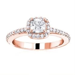 1 Carat Cushion Cut Diamond Engagement Ring 14K White Gold Halo Design -Fashion Accessories Shop 1 carat cushion cut diamond engagement ring 14k gold halo design ro