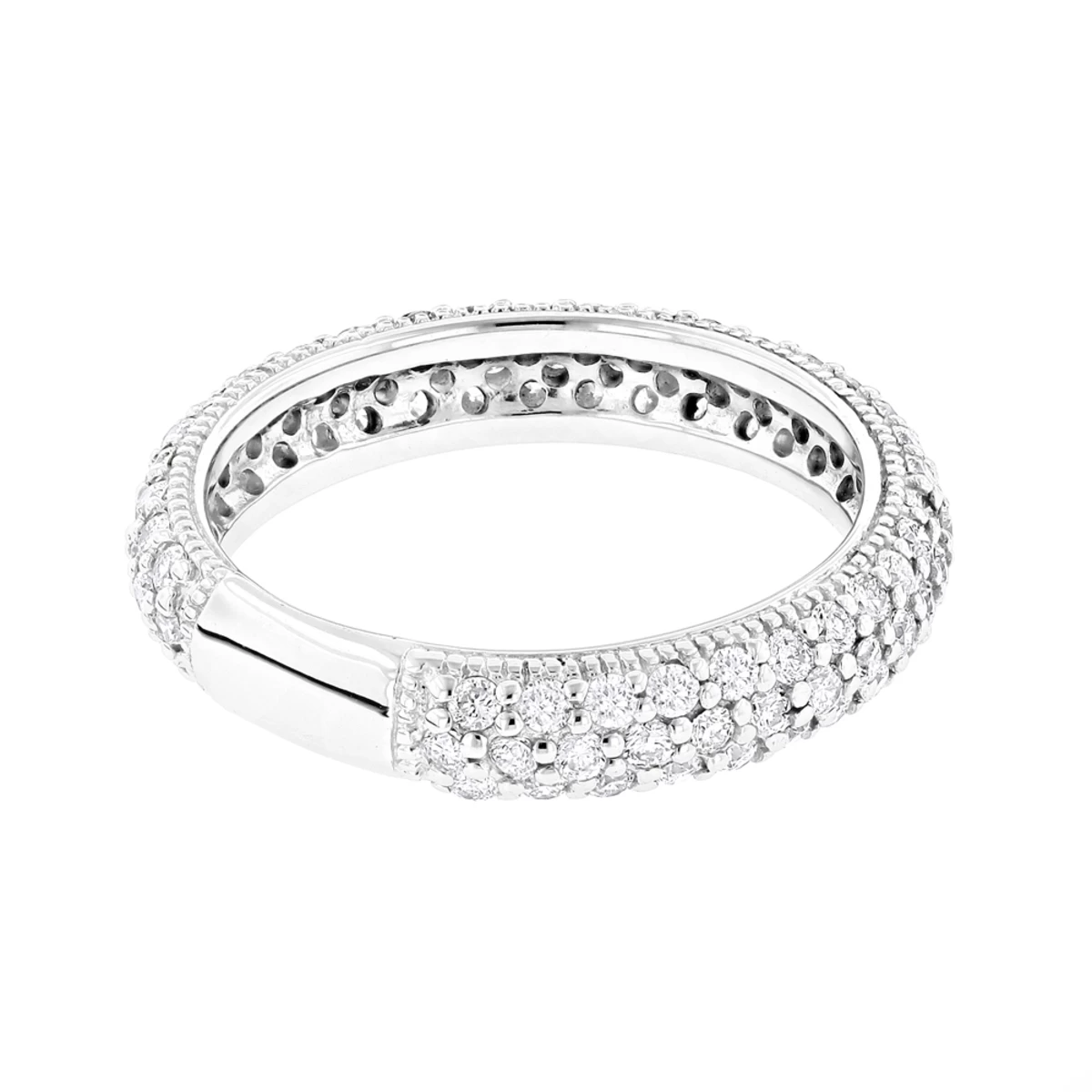 1 Carat Diamond Wedding Band For Women 14K White Gold 6 1 Carat Diamond Wedding Band For Women 14K White Gold - Image 4