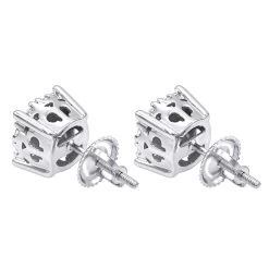 1 Carat Round Halo Diamond Cluster Stud Earrings 14K White Gold By Luxurman -Fashion Accessories Shop 1 carat round halo diamond cluster stud earrings in 14k gold by luxurman backwh 1