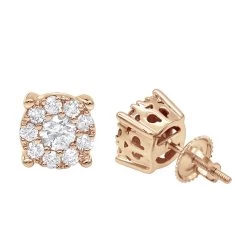 1 Carat Round Halo Diamond Cluster Stud Earrings 14K White Gold By Luxurman -Fashion Accessories Shop 1 carat round halo diamond cluster stud earrings in 14k gold by luxurman ro 1