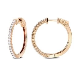 1 Inch Diamond Hoop Earrings 0.86ct 14K Yellow Gold -Fashion Accessories Shop 1 inch diamond hoop earrings 086ct 14k p 44581 ro