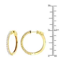 1 Inch Diamond Hoop Earrings 0.86ct 14K Yellow Gold -Fashion Accessories Shop 1 inch diamond hoop earrings 086ct 14k p 44581 rulerye