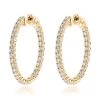 1 Inch Inside Out 2 Carat Diamond Hoop Earrings For Women By Luxurman