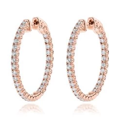 1 Inch Inside Out 2 Carat Diamond Hoop Earrings For Women By Luxurman -Fashion Accessories Shop 1 inch inside out 2 carat diamond hoop earrings for women by luxurman ro