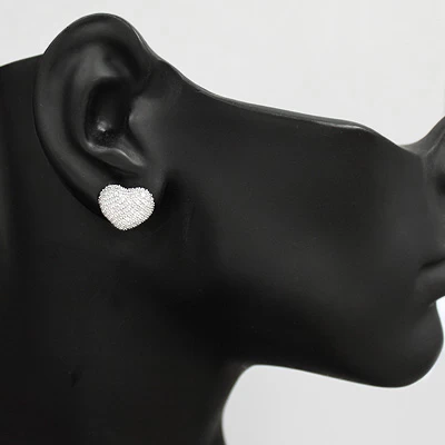 1 Single Diamond Heart Earring 0.75ct 10K White Gold 4 1 Single Diamond Heart Earring 0.75ct 10K White Gold - Image 2