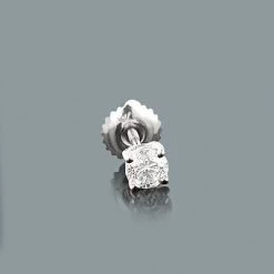 1 Single Round Diamond Stud Earring 0.25ct 14K White Gold