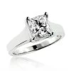 1 Stone Solitaire Princess Cut Diamond Engagement Ring 1.5ct 14K White Gold