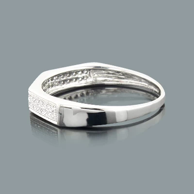 Thin 10K White Gold Ladies Diamond Wedding Band 0.20ct 4 Thin 10K White Gold Ladies Diamond Wedding Band 0.20ct - Image 2