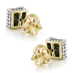 10K Yellow Gold Pave Diamond Stud Earrings 0.5ct -Fashion Accessories Shop 10k pave diamond stud earrings 053ct p 41805 backye