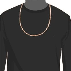 Men's 10K Yellow Gold Moon Cut Ball Chain 5mm 22-40in -Fashion Accessories Shop 10k rose gold moon cut chain 6mm 22 40in 3