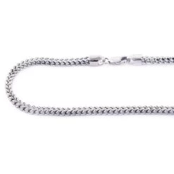 Solid 10K White Gold Franco Chain 26-40in 3.5mm
