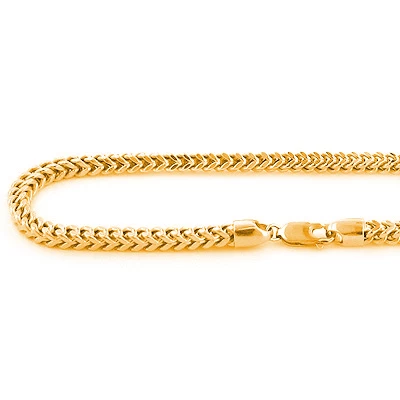 Solid 10K Yellow Gold Franco Chain Necklace 26-40in,4mm 3 Solid 10K Yellow Gold Franco Chain Necklace 26-40in,4mm