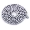Men's 10K White Gold Moon Cut Bead Chain 3mm; 22-40in