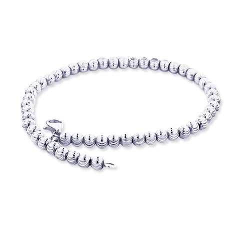 10K White Gold Moon Cut Chain Bracelet 5mm 7.5-9in 3 10K White Gold Moon Cut Chain Bracelet 5mm 7.5-9in