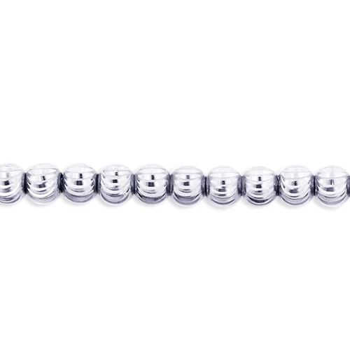 10K White Gold Moon Cut Chain Bracelet 5mm 7.5-9in 4 10K White Gold Moon Cut Chain Bracelet 5mm 7.5-9in - Image 2