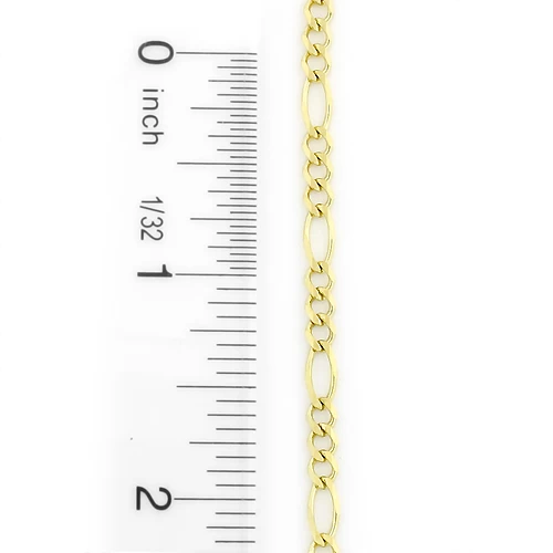 Men's 10K Yellow Gold Yellow Gold Figaro Chain 3.5mm 18-24in 6 Men's 10K Yellow Gold Yellow Gold Figaro Chain 3.5mm 18-24in - Image 4