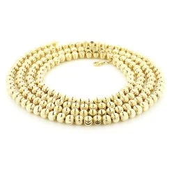 10K Yellow Gold Moon Cut Chain 5mm 22-40in