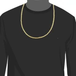 10K Yellow Gold Moon Cut Chain 5mm 22-40in -Fashion Accessories Shop 10k yellow gold moon cut chain 6mm 22 40in 3