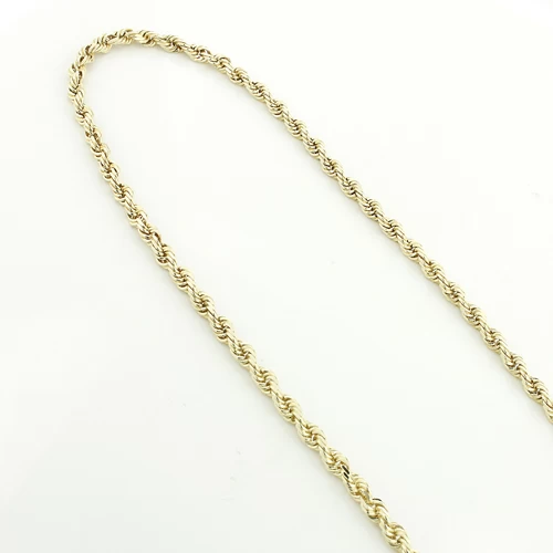 Hollow 10K Yellow Gold Rope Chain 2mm 22-26in 4 Hollow 10K Yellow Gold Rope Chain 2mm 22-26in - Image 2