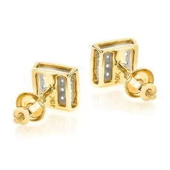 10K Yellow Gold Round Diamond Stud Earrings 6mm 0.18ct -Fashion Accessories Shop 10k yellow gold round diamond stud earrings 018ct p 252 backye