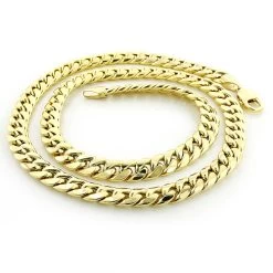 11mm 10K Yellow Gold Miami Cuban Link Chain In 22-40in