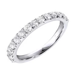 1/2 Carat Diamond Wedding Band For Women 14K White Gold Diamond Stackable Ring