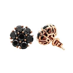 14K Black Plated Gold Cluster Black Diamond Stud Earrings 4.32ct -Fashion Accessories Shop 14k cluster black diamond stud earrings 432ct p 35681 ro