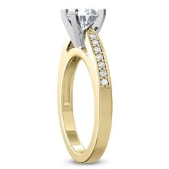 14K White Gold Designer Diamond Engagement Ring 0.68ct -Fashion Accessories Shop 14k designer diamond engagement ring 068ct p 35085 back yellow 20220426