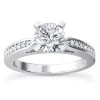 14K White Gold Designer Diamond Engagement Ring 0.68ct