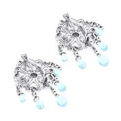 14K White Gold Diamond Chandelier Earrings Blue Topaz 0.64ct -Fashion Accessories Shop 14k diamond chandelier earrings blue topaz 064ct p 22366 backwh