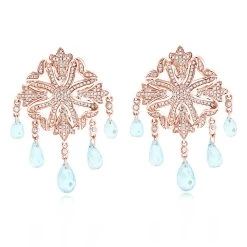14K White Gold Diamond Chandelier Earrings Blue Topaz 0.64ct -Fashion Accessories Shop 14k diamond chandelier earrings blue topaz 064ct p 22366 ro
