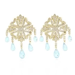 14K White Gold Diamond Chandelier Earrings Blue Topaz 0.64ct -Fashion Accessories Shop 14k diamond chandelier earrings blue topaz 064ct p 22366 ye