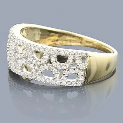 14K Yellow Gold Ladies Diamond Circle Ring 0.33ct -Fashion Accessories Shop 14k diamond circle ring 033ct p 41201back