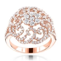 14K White Gold Diamond Cluster Ring 1.18ct -Fashion Accessories Shop 14k diamond cluster ring 118ct p 41161 ro