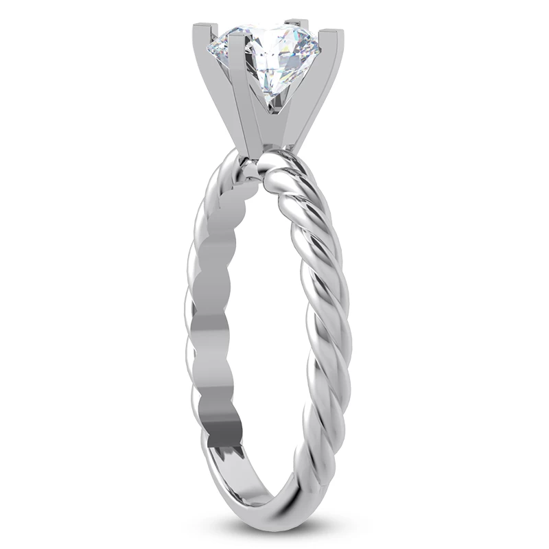 14K White Gold Diamond Engagement Ring Mounting Set 11 14K White Gold Diamond Engagement Ring Mounting Set - Image 9