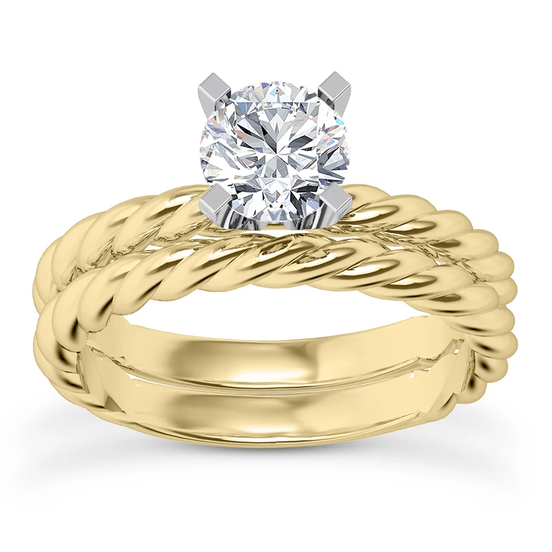 14K White Gold Diamond Engagement Ring Mounting Set 4 14K White Gold Diamond Engagement Ring Mounting Set - Image 2