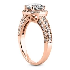 Halo 14K White Gold Diamond Engagement Ring Setting 0.43ct 16 Halo 14K White Gold Diamond Engagement Ring Setting 0.43ct -Fashion Accessories Shop 14k diamond engagement ring setting 043ct p 35058 back rose 20220420 20220426