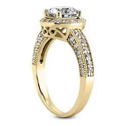 Halo 14K White Gold Diamond Engagement Ring Setting 0.43ct 15 Halo 14K White Gold Diamond Engagement Ring Setting 0.43ct -Fashion Accessories Shop 14k diamond engagement ring setting 043ct p 35058 back yellow 20220426