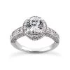 Halo 14K White Gold Diamond Engagement Ring Setting 0.43ct