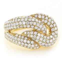 14K Yellow Gold Diamond Fashion Ring For Women 2.30ct