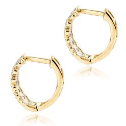 14K Yellow Gold Diamond Hoop Huggie Earrings For Women 0.65ct -Fashion Accessories Shop 14k diamond hoop huggie earrings 065ct p 35720 backye