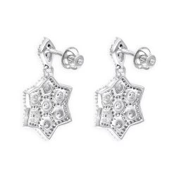 14K White Gold Diamond Star Drop Earrings For Women 0.75ct -Fashion Accessories Shop 14k diamond star of david earrings 075ct p 42033 backwh