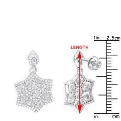 14K White Gold Diamond Star Drop Earrings For Women 0.75ct -Fashion Accessories Shop 14k diamond star of david earrings 075ct p 42033 rulerwh