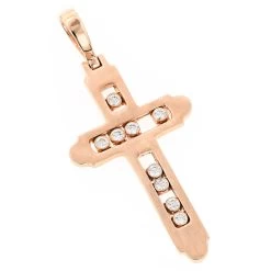 14K Yellow Gold Floating Diamond Cross Pendant LUCCELLO Monte Carlo -Fashion Accessories Shop 14k floating diamond cross pendant luccello monte carlo p 6576 ro