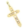 14K Yellow Gold Floating Diamond Cross Pendant LUCCELLO Monte Carlo
