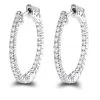 14K White Gold 1 Inch Inside Out Diamond Hoop Earrings 0.6ct By Luxurman -Fashion Accessories Shop 14k gold 1 inch inside out diamond hoop earrings 06ct by luxurman mainwh
