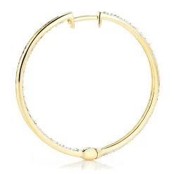 14K Yellow Gold 1 Row Inside Out Diamond Hoop Earrings 3.15ct -Fashion Accessories Shop 14k gold 1 row inside out diamond hoop earrings 315ct p 5996 backye